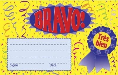 Certificat - Bravo !  | Ressources et matériels