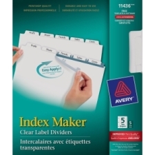 Intercalaires avec étiquettes Index Maker™ d'Avery®, 5 onglets | Étiquettes, étiqueteuses