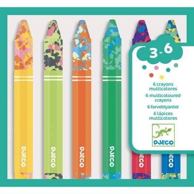 6 crayons multicolores | Crayons, feutres et peinture
