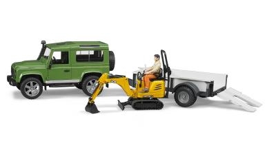 Land Rover Defender avec remorque, JCB micro-pelleteuse et figurine (CUEILLETTE EN MAGASIN SEULEMENT) | Jeux collectifs & Jeux de rôles