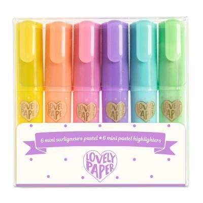 6 crayons mini surligneurs / pastel | Surligneurs