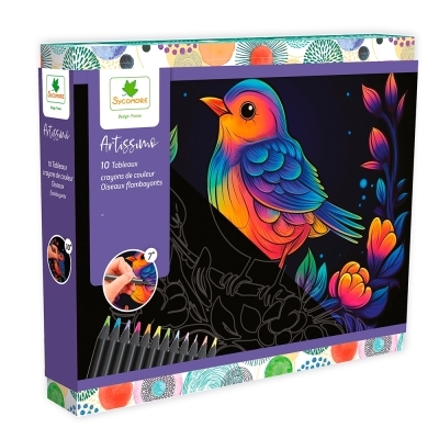 Artissimo- GM 10 Tableaux à colorer - Oiseaux flamboyants | Dessin/coloriage/peinture