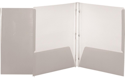 Porte folio 2 pochettes 3 attaches lustré Gris | Relieurs, Pochettes Duo Tang, planche a pince