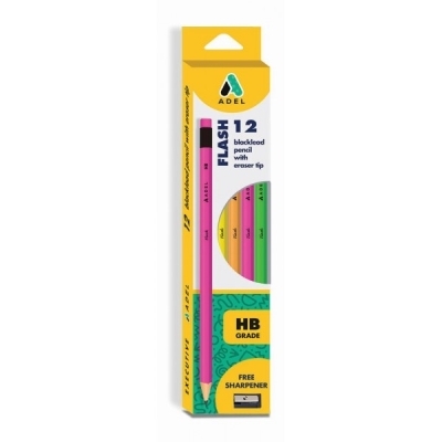 Boite de 12 crayons HB + taille crayon Flash | Crayons , mines, effaces
