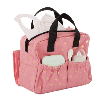 LullaBaby - Sac à couches et accessoires pour poupée nouveau-né 35.5 cm | Jeux collectifs & Jeux de rôles